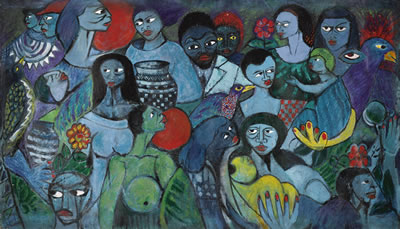 MOZAMBICAN ESPERANDO DA PAZ by Malangatana Valente Ngwenya - Auction record, sale price, and art valuation. Compare with similar artists and explore comparable artworks.
