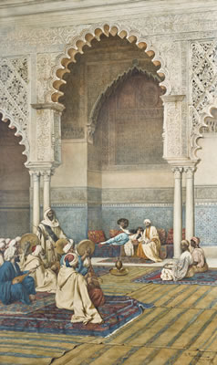 Sample artwork by Enrico Tarenghi (1848 - 1938), known for academic painting, figure and genre in formal settings, orientalism - View similar artists and auction records