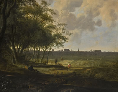 Landscape with view of Leiden