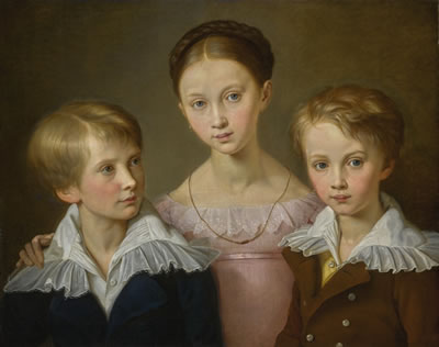 Portrait of three siblings