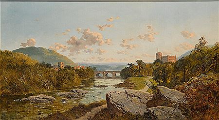 A LANDSCAPE WITH RICHMOND CASTLE ON THE RIVER SWALE, YORKSHIRE by Edward H Niemann - Auction record, sale price, and art valuation. Compare with similar artists and explore comparable artworks.