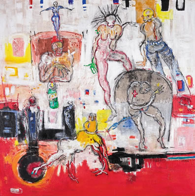 LES VILLAGOIS by Dominique Zinkpe - Auction record, sale price, and art valuation. Compare with similar artists and explore comparable artworks.