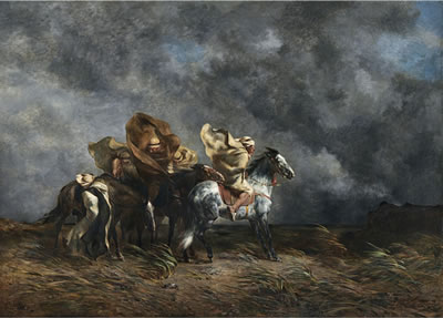 WINDSTORM ON THE ESPARTO PLAINS OF THE SAHARA