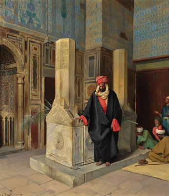 PRAYING IN THE BLUE MOSQUE, CAIRO