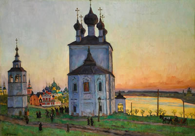 THE ANCIENT TOWN OF UGLICH by Konstantin Fedorovich Yuon - Auction record, sale price, and art valuation. Compare with similar artists and explore comparable artworks.