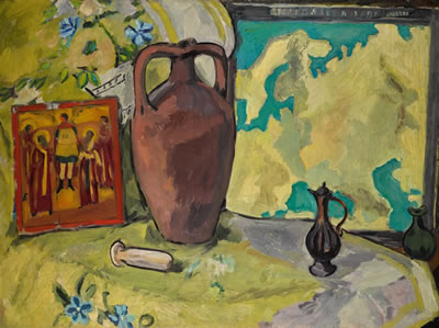 STILL LIFE WITH JUG AND ICON