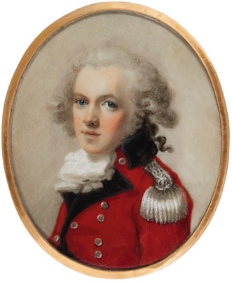 PORTRAIT OF AN OFFICER, PROBABLY OF THE 50TH (WEST KENT) REGIMENT OF FOOT, CIRCA 1790