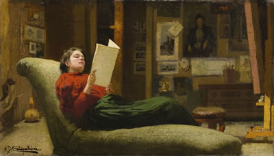 Sample artwork by Alcide Davide Campestrini (1863 - 1940), known for portrait, religious subject, mural and landscape painting - View similar artists and auction records