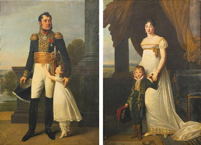 PORTRAIT OF THE GENERAL BARON SOLIGNAC AND HIS DAUGHTER CAROLINE PORTRAIT OF BARONESS SOLIGNAC AND HER ELDER SON CAMILLE(2)