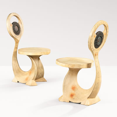 PAIR OF COBRA CHAIRS by Carlo Bugatti - Auction record, sale price, and art valuation. Compare with similar artists and explore comparable artworks.