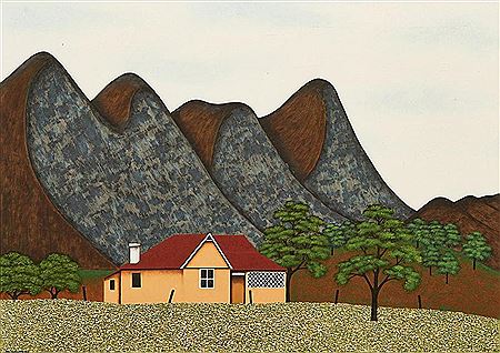 House with Mountains Behind