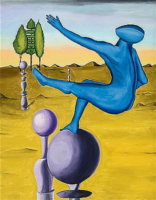 Figure on Blue Sphere