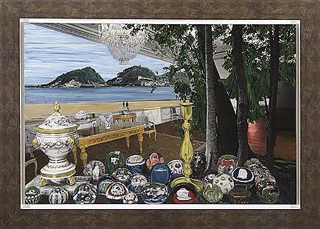 Vista de La Concha con coleccion de pisapapeles