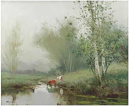 "Landscape with cows"