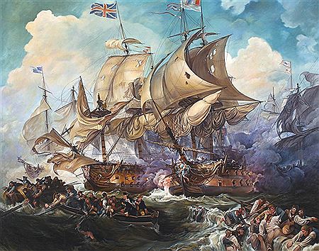 Battle of the Glorious First of June, 1794, after Philippe-Jacques de Loutherbourg by Gerard Batha - Auction record, sale price, and art valuation. Compare with similar artists and explore comparable artworks.