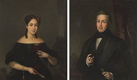 Retratos de dama y caballero