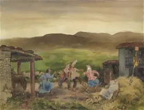 Carnival Masquerade. C. 1945 by Evaristo Valle - Auction record, sale price, and art valuation. Compare with similar artists and explore comparable artworks.