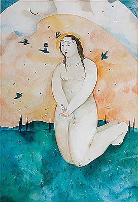 WOMAN BELOW A CRESCENT MOON by Hannetjie De Clercq - Auction record, sale price, and art valuation. Compare with similar artists and explore comparable artworks.