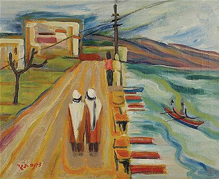 Guards near the Sea of Galilee, 1950 by Zionah Tagger - Auction record, sale price, and art valuation. Compare with similar artists and explore comparable artworks.