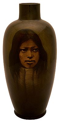 Buffalo Hunter Shoshone vase by Olga Geneva Reed - Auction record, sale price, and art valuation. Compare with similar artists and explore comparable artworks.