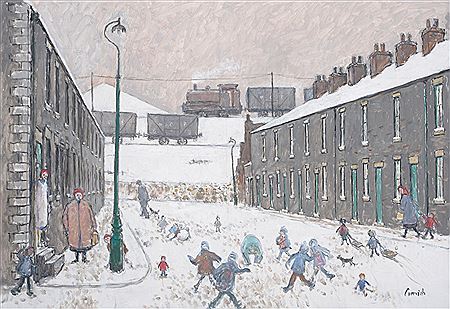 ''Street Scene with Tanky Engine''