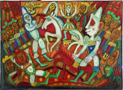 "Les Trois Clowns..." by Louis Marchand Des Raux - Auction record, sale price, and art valuation. Compare with similar artists and explore comparable artworks.