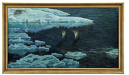 Seabird couple in winter