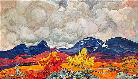 "Lapporten in autumn colors" by Helmer Osslund - Auction record, sale price, and art valuation. Compare with similar artists and explore comparable artworks.