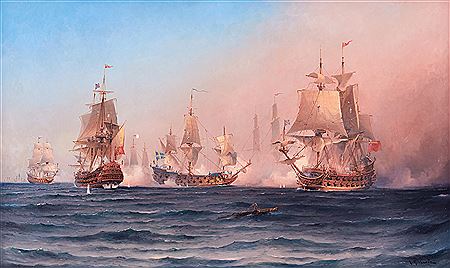 "Battle of Orford Ness" by Ludvig Richarde - Auction record, sale price, and art valuation. Compare with similar artists and explore comparable artworks.