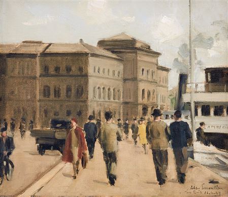 Flanörer på Strömkajen utanför Nationalmuseum by Akke Kumlien - Auction record, sale price, and art valuation. Compare with similar artists and explore comparable artworks.