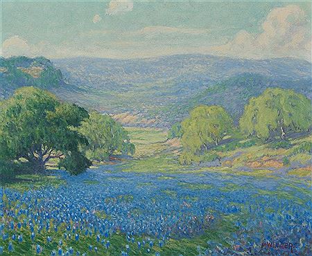 Bluebonnets by Morris Walton Leader - Auction record, sale price, and art valuation. Compare with similar artists and explore comparable artworks.