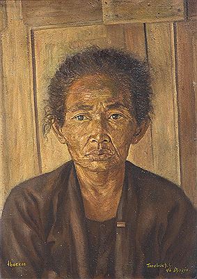 A portrait of the mother of the artist: 'Iboekoe' by Trubus Soedarsono - Auction record, sale price, and art valuation. Compare with similar artists and explore comparable artworks.