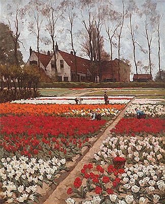 Peasants at work in the bulb fields in Overveen by Antonie L Koster - Auction record, sale price, and art valuation. Compare with similar artists and explore comparable artworks.