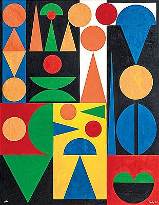 Sample artwork by Geza Szobel (1905 - 1963), known for abstract paintings - View similar artists and auction records