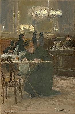 Sample artwork by Franz Skarbina (1849 - 1910), known for impressionist style plein air paintings - View similar artists and auction records