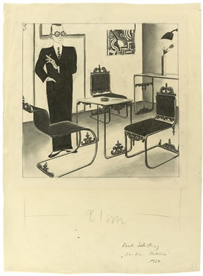Sample artwork by Erich Schilling (1885 - 1945), known for cartoons and drawings for the satirical magazine "simplicissimus" - View similar artists and auction records