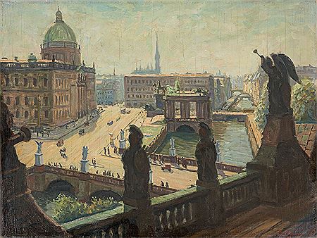 Ansicht des Berliner Stadtschlosses vom Dach des Zeughauses