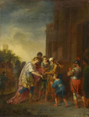 Belisar löst die Fesseln von Justinian und Tiberius