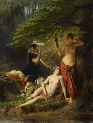 Drei Damen am Waldsee