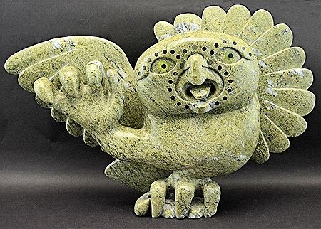 Sample artwork by Toonoo Sharky (Born 1970), known for inuit theme stone sculpture - View similar artists and auction records