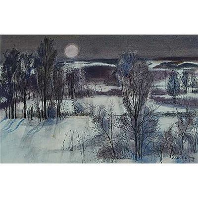 VALLEY IN WINTER by William (Will) Abernathy Ogilvie - Auction record, sale price, and art valuation. Compare with similar artists and explore comparable artworks.