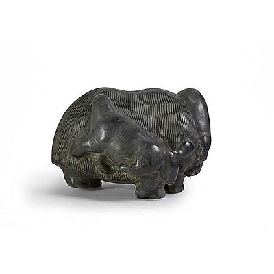 Sample artwork by Barnabus Arnasungaaq (1924 - 2017), known for animal figure stone carving - View similar artists and auction records