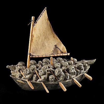 Sample artwork by Joe Talirunili (1893/99 or 1906 - 1976), known for stone folk art sculpture, iconic carving, printing, drawing - View similar artists and auction records