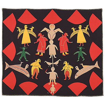 Sample artwork by Jessie Oonark (1906 - 1985), known for textile wall hanging, drawing, printmaking - View similar artists and auction records