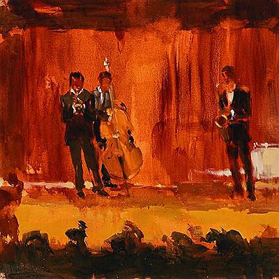 AUDIENCE WATCHING JAZZ TRIO, 2003