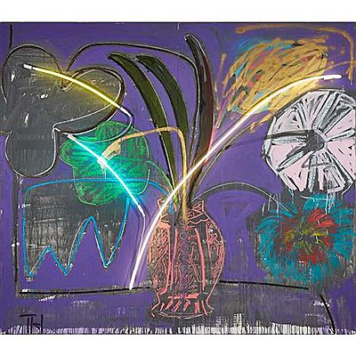 Sample artwork by Thrush Holmes (Born 1980), known for abstract, symbolic painting - View similar artists and auction records
