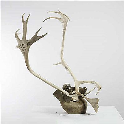 SEDNA HOLDING ETCHED CARIBOU ANTLERS