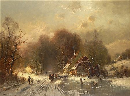 Large romantic winter landscape by Gunter Konig - Auction record, sale price, and art valuation. Compare with similar artists and explore comparable artworks.