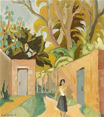 WOMAN IN A WALLED GARDEN, 1949