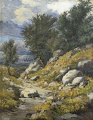 Südliche Landschaft mit Reiter